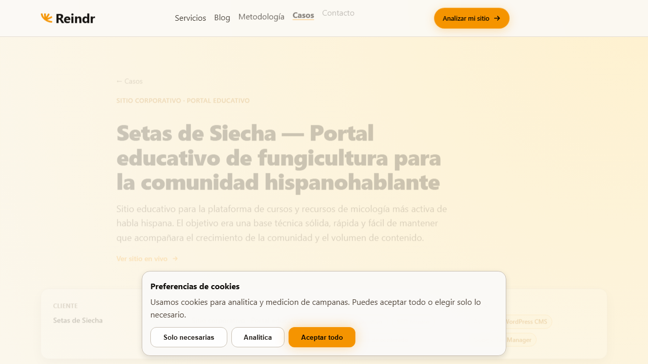 Caso Setas de Siecha con portal educativo y base rápida